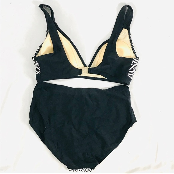 Zebra Print Vintage/ High waist Swim suit NWT - Picture 2 of 2
